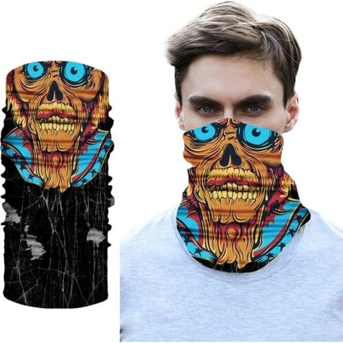 3d Custom Skull Bandana Printing Neck Gaiter Turbans Durag Bandana Face Mask Black Seamless Tubular Bandana Headband Balaclava