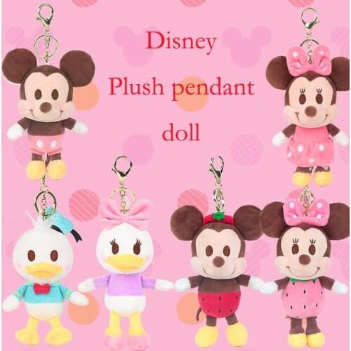 Disney Cute Creative Mickey Minnie Doll Pendant Bag Charm Keychain Plush Toy Gift Children kids Birthday Gift