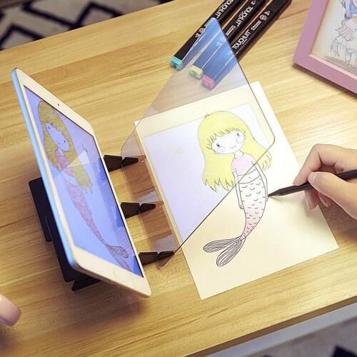 CHIPAL Optical Imaging Drawing Board Sketch Specular Reflection Tablet Phone Dimming Bracket Tracing Mirror Plate Copy Table