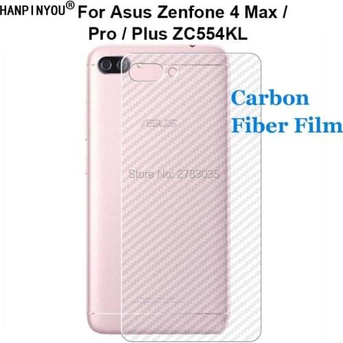 For Asus Zenfone 4 Max ZC554KL 5.5" 3D Anti-fingerprint Carbon Fiber Back Skin Film Matte Screen Protector (Not Tempered Glass)
