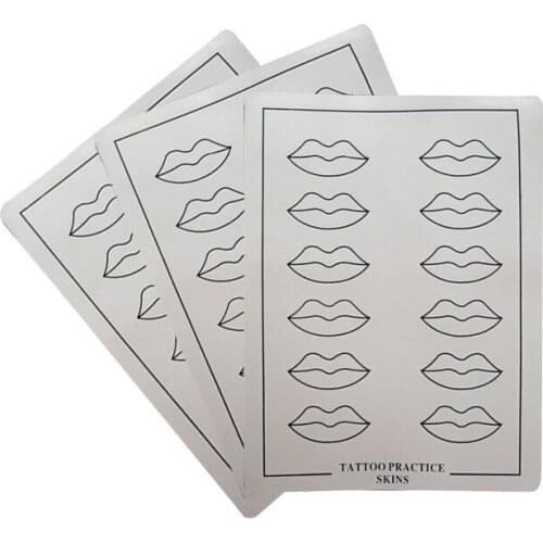Hot Sale! 10pcs/pack Eyebrows Tattoo Practice Skins Synthetic Permanent Training Tattoo Accesories