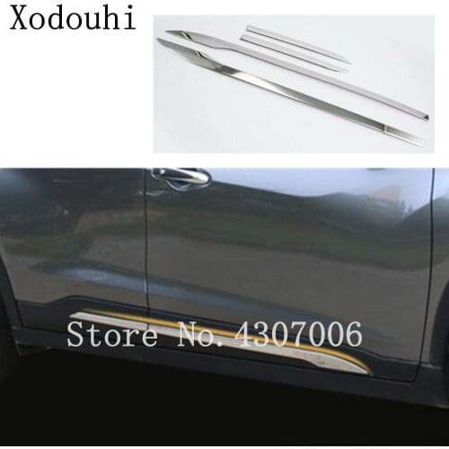 Car Door Body Trim Strip Molding Stainless Steel Stream Lamp Panel Bumper 4pcs For Nissan Kicks 2017 2018 2019 2020