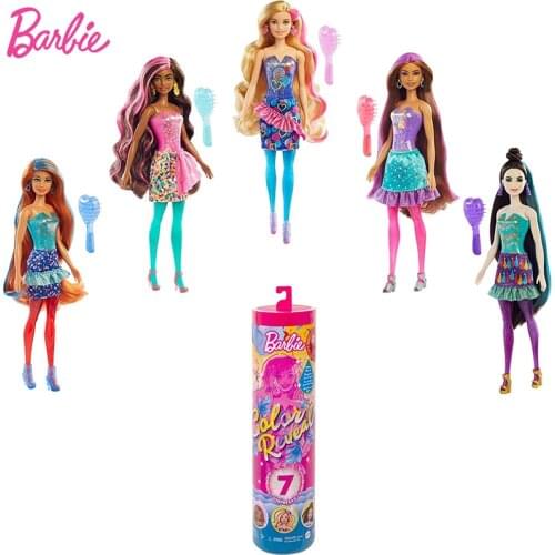 Original Color Reveal Barbie Dolls Blind Box Chelsea Doll Accessories Girls Ponytail Surprise Discoloration Toys for Children