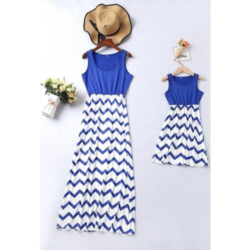 Mother Daughter Vest Dresses Mommy and Me Clothes Family Matching Outfits Look Mom Mum Mama and Daughter Summer Dress Clothing