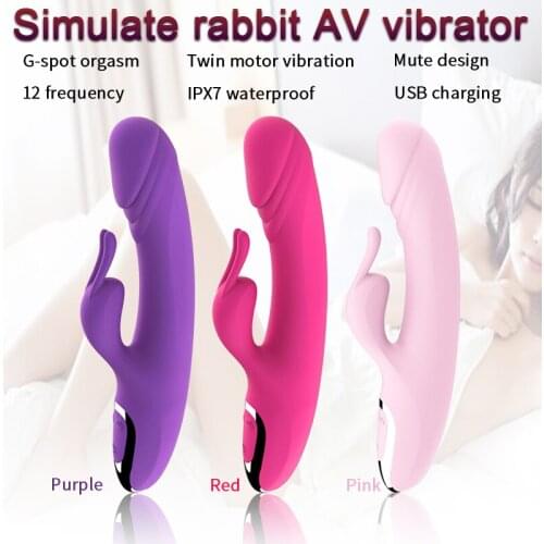 Man Nuo Rabbit Vibrator for Women USB rechargeable Wand Pussy Massager Sex-Toys Vibrator g-Spot Strong Dildo Female Masturbation
