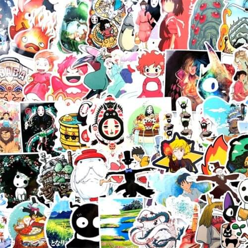 100 pieces Japanese Style Anime Cartoon Personali Glue Classical Totoro Wolf Princess Castle Paper Stickers for Message Notebook