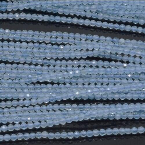 Natural Clean & Blue Aquamarine Faceted Round Beads 2.7mm