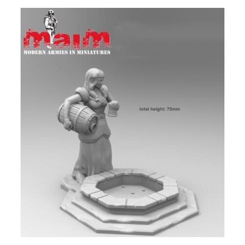Unpainted Kit 1/35 75mm Old City WellStatue figure Historical Resin kit miniature model