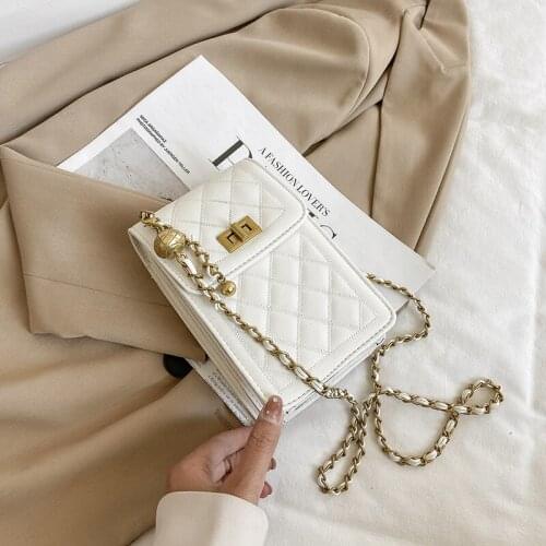 2021 summer new small bag mini female bag fashion mobile phone bag lingge chain bag shoulder bag ladies messenger bag