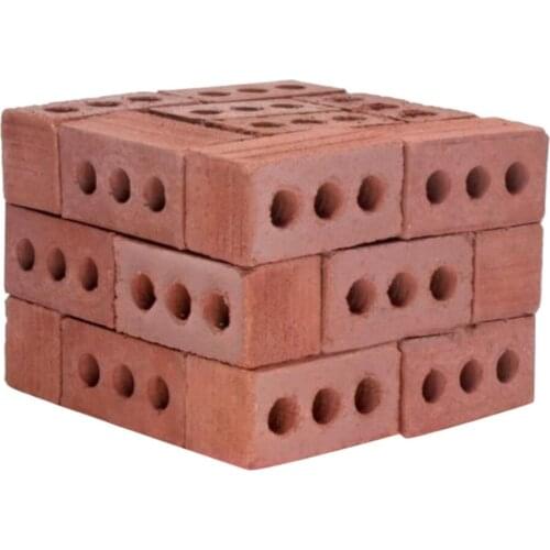 Teaching Class Wall Cement Toy New 32Pcs Mini Cement Cinder Bricks Build Your Own Tiny Wall Mini Red Bricks