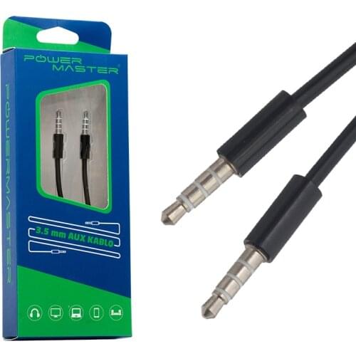 POWERMASTER PM-17601 3.5 MM MALE/MALE 4 KNOTTY AUX STEREO 1 METRE CABLE