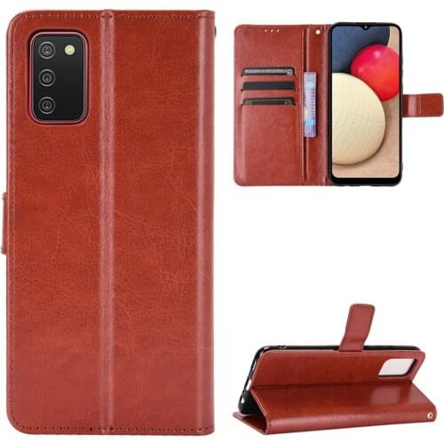 Apply to For Samsung A02S leather mobile phone shell clamshell SM-A025U1 retro magnetic mobile phone shell protective case