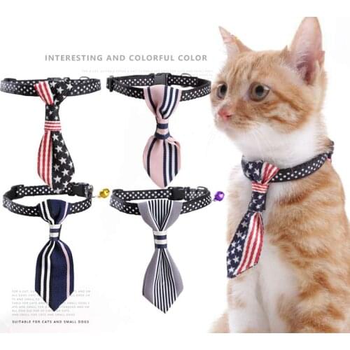 Adjustable Wedding Dog Collar Knitted Tie Necktie Striped Tie Small Dog Accessories Bow Pet Supplies Dog Products Grooming E