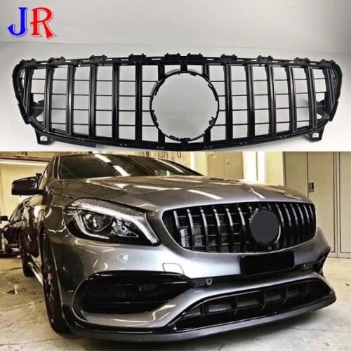 For mercedes A class W176 GT GTR Grille A180 A200 A260 A45 2016+ Front Racing Grille without emblem Auto Grill One word buy