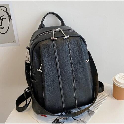 PU Leather Backpack for Women High Quality Travel Rucksack Classic Female Anti Theft Bagpack Casual Girl Large Capacity Backpack