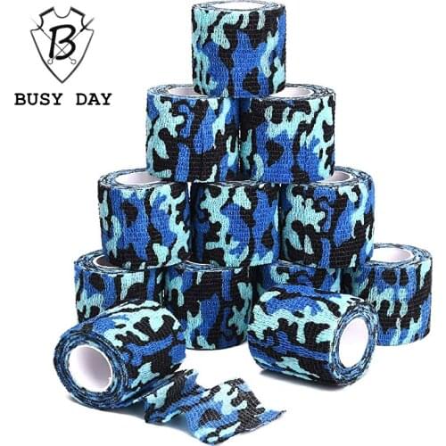24pcs self-adhesive bandage roll Camouflage self-adherent cohesive tape strong sports tape wrist for tattoo cover accessories