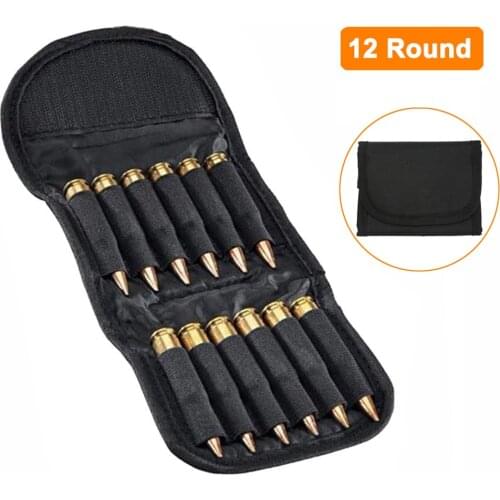 Tactical Shell Holder Pouch Foldable 12 Round Ammo Bullet Carrier Bag Military Molle Cartridge Ammo Holder Hunting Accessories