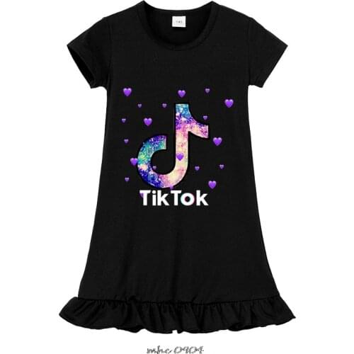 Tik Tok New Cartoon Girl Dress Princess Party Dress For Girls Birthday Christmas Cosplay Costume Tik Tok Kids Toddler Clothes
