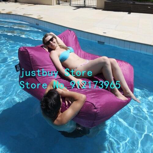 Purple color Anti-UV unique swimming pool beach waterproof lounge outdoor furniture comfort sun lounger chair outdoor bean bag