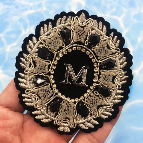 DIY Beads flowers Embroidered Sew on Patches for Clothing DIY Stripes Clothes Patchwork Stickers Custom Badges
