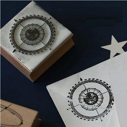1pcs Small Universe Series Wooden Rubber Stamps DIY Wood Stamp for Scrapbooking Handmade Card Diy Stamp Photo Album Craft Gifts