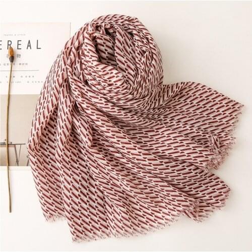 2021 Fashion Geo Printed Cotton Viscose Scarf Shawls Wraps Hijabs 10pcs/lot