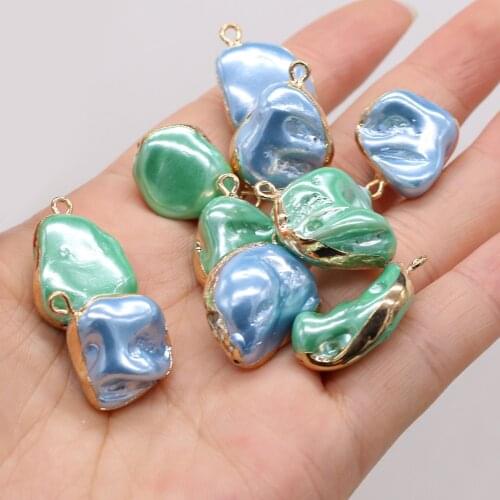 5Pcs Natural Shell Mini Pendant Rainbow Irregular Dilded For Jewelry Making DIY Necklace Bracelet Anklet Accessory