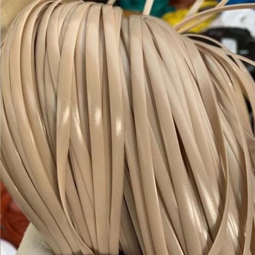 500g 6mm Milk Tea Color PE Flat Synthetic Rattan Material Handmade Crafts Rope Home Knit Repair Chair Table Basket Decoration