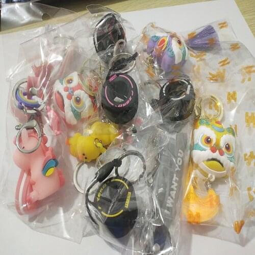 Soft rubber tires, PVC keychains, creative small tires, small yellow duck pendants, various styles of keychain supplies, gifts