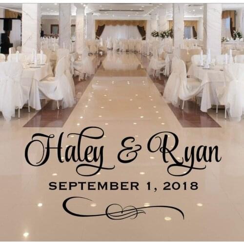 Wedding Dance Floor Decal Personalized Wedding Name Date Decoration Personalized Party Floor Decor Wedding Sticker WL706
