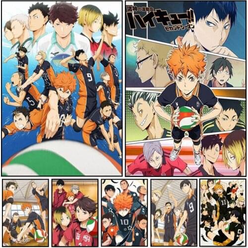 Haikyuu!! Anime Posters And Prints Japanese Animation Sports Volleyball Canvas Painting Cartoon Wall Art Picture Home Decoration