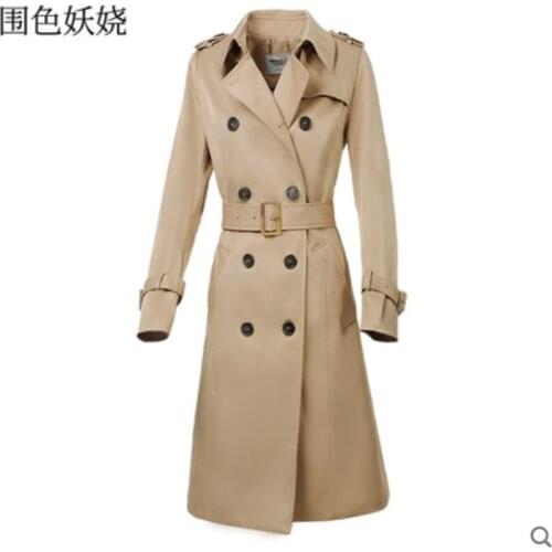 Classic British windbreaker womens trench coats плащ мужской spring 2021 new mid-length high-end temperament popular clothes