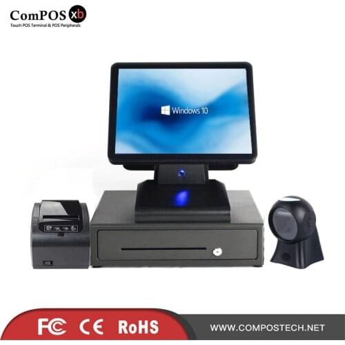 ComPosXb 15 inch touch screen all in one PC cPOS terminal with QR code scanner
