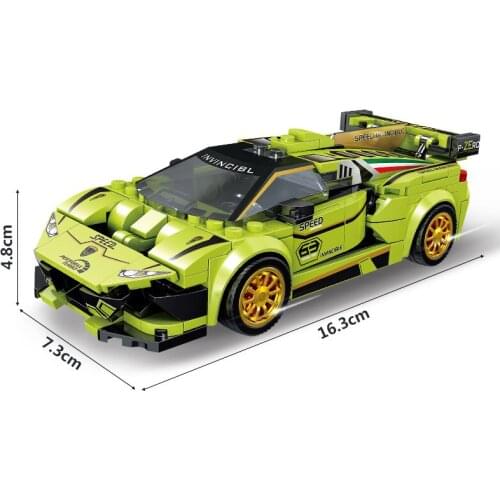 LW5005 Supercar Green Bull Racing Building Blocks Childrens Favorite Car Model Sports Car Childrens Toys for children gifts