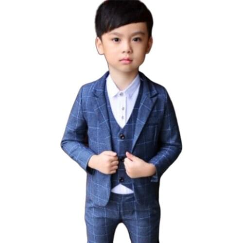 Baby Boys Suits Costume for Boy 2019 Autumn Single Breasted Kids Blazers Boy Suit Formal Wedding Wear Cotton Children Clothing