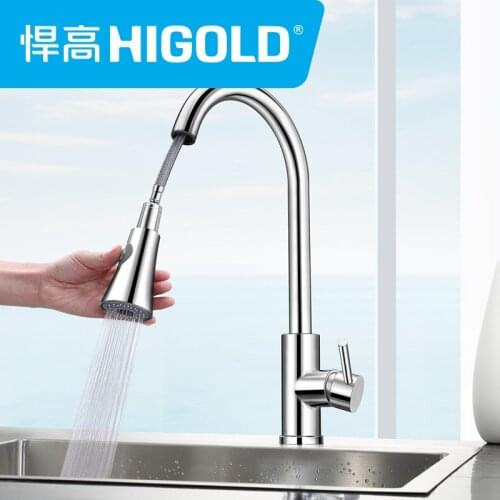 HIGOLD 304Stainless steel kitchen faucet pull-out 24161