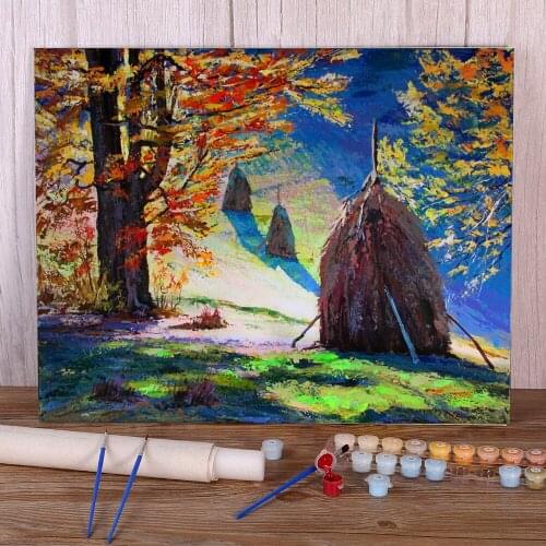 Landscape Summer Sun DIY Paint By Numbers Package Acrylic Paints 40*50 Canvas Painting Paintings Crafts For Adults For Art