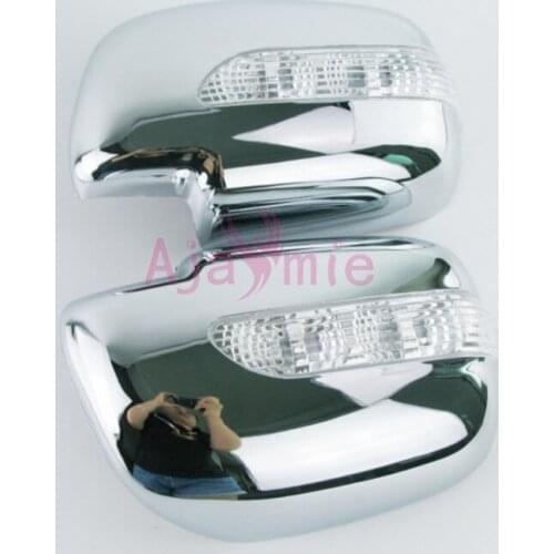 Side Mirror Overlay Door Rear View Cover With LED Turn Signal Lamp Chrome For toyota Fortuner SW4 2005-2011 Auto Accessories