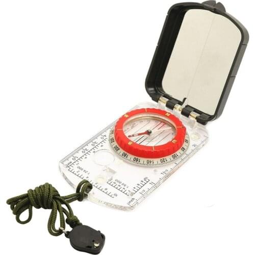 Outdoor Camping Orienteering Map Compass Sighting Mirror Compass With Adjustable Declination Clinometer And LED Light