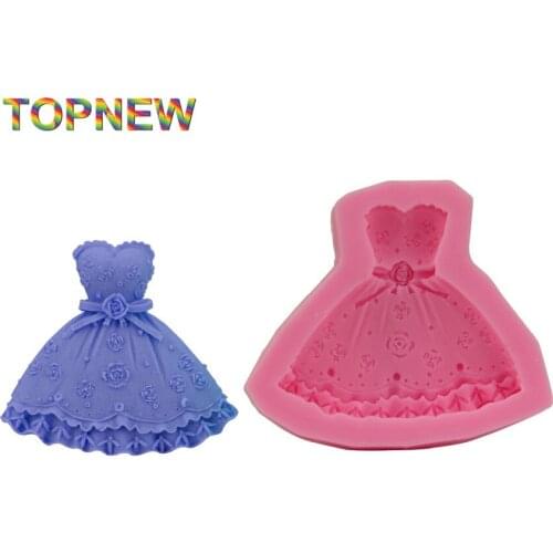 NEW hao selling 3D Dress shape Silicone Mold Fondant Cake Decorating Tools Silicone Soap mould Silicone Cake Mold C2337