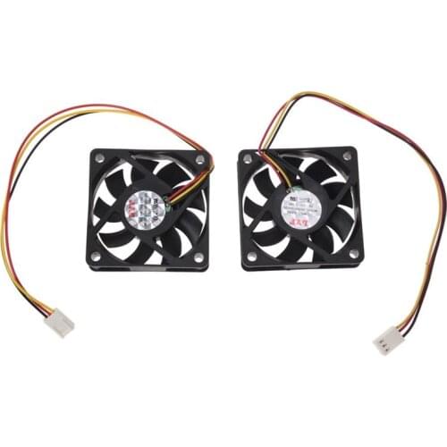 New 60mm 6cm DC 12V 3 Pin Computer Case CPU Cooler Cooling Fan Black 2 Pcs