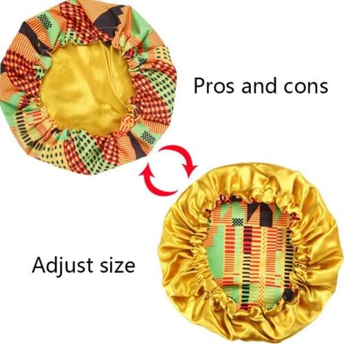 Extra Large Satin Lined Bonnet Women Big Size Beauty Print Satin Silk Bonnet Sleep Night Cap Head Cover Bonnet Hat