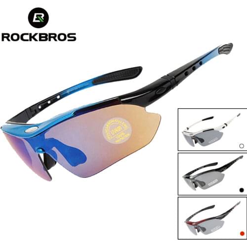 RockBros Polarized Cycling Sun Glasses Outdoor Sports Bicycle Glasses Cycling SunGlasses With Myopia Frame 5 Lens Eye Wear