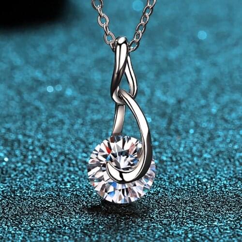 Passed Diamond Test Perfect Moissanite 2CT Surround Necklace 925 Sterling Silver Necklace Chain for Women Jewelry Luxury Wedding