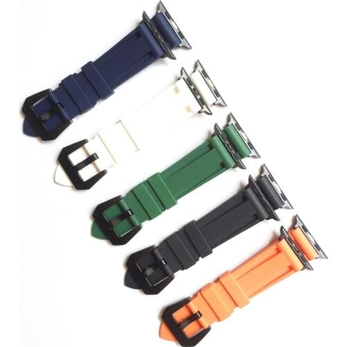 Rubber Watch Strap for Apple 42mm 44mm Watch Band Sport Watchband 38mm 40mm for iWatch Series 6 5 4 3 2 1 Bracelet waterproof