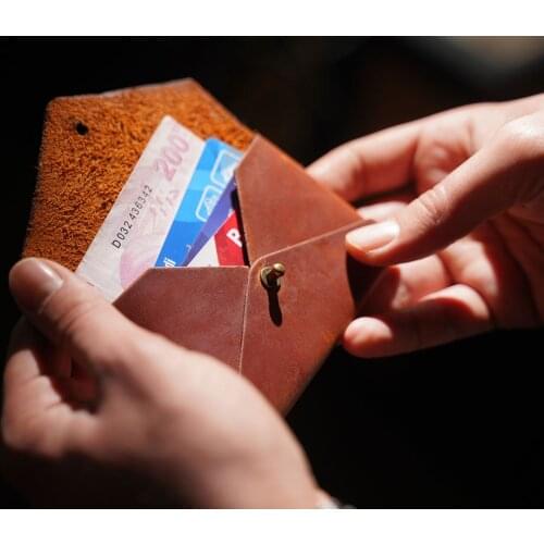 Handmade Genuine Leather Card Case Wallet Authentic Women Men Accessory Stylish Desing High Quality Gift - ES-9027