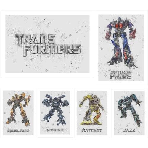 Nordic Anime Canvas Painting Car Optimus Prime Hornet Iron Posters and Prints Murals Canvas Children Room Living Room Decoration
