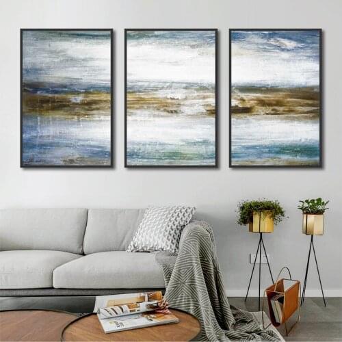 Modern Abstract Canvas Painting Oil Painting Blue Brown Print Picture Poster For Living Room Bedroom Home decoration