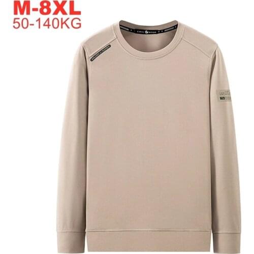 Mens Hoodies Sweatshirts Casual Sweatshirts Male Solid Color Big 8xl 7xl 6xl 5xl Spring Autumn Fashion Pullovers Men Large Size