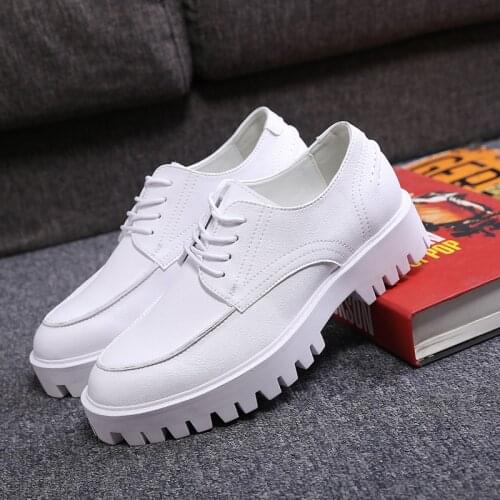 Yomior New Spring Vintage Men Casual Shoes High Quality Wedge Handmade Formal Dress Loafers Pointed Toe Platform Wedding Oxfords
